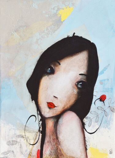 Картина под названием "Lady Bird" - Armandine Js, Подлинное произведение искусства, Акрил
