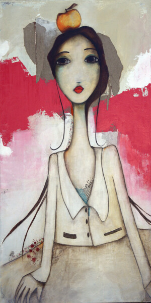 Painting titled "En attendant Guilla…" by Armandine Js, Original Artwork, Acrylic
