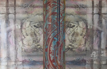 Schilderij getiteld ""INTERFACE XXXVII"" door Armando Castro, Origineel Kunstwerk, Acryl Gemonteerd op Frame voor houten bra…