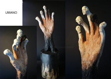 Skulptur mit dem Titel "umano" von Armando D'Andrea, Original-Kunstwerk, Keramik