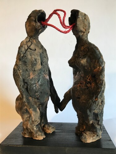 Skulptur mit dem Titel "Amanti" von Armando D'Andrea, Original-Kunstwerk, Terra cotta