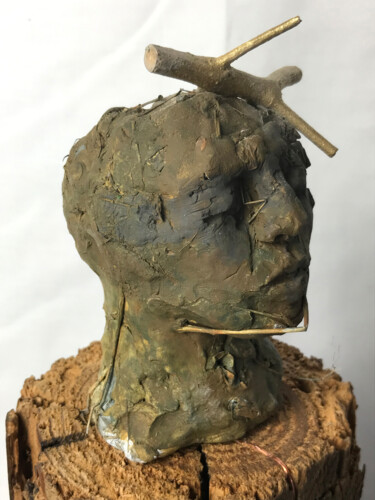 Скульптура под названием "Sono albero" - Armando D'Andrea, Подлинное произведение искусства, Глина