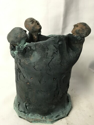 Sculpture titled "La discussione" by Armando D'Andrea, Original Artwork, Clay