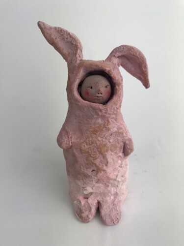 Skulptur mit dem Titel "Lucifer-Rabbit" von Armando D'Andrea, Original-Kunstwerk, Ton