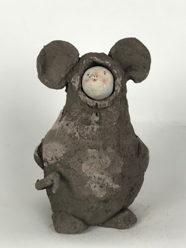 Sculptuur getiteld "Lucifer-Big Mouse1" door Armando D'Andrea, Origineel Kunstwerk, Klei