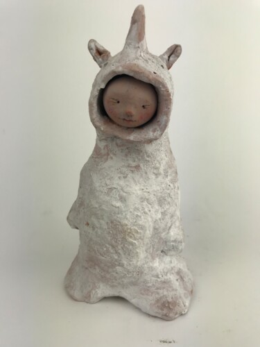 Sculpture titled "Lucifer-Rhino" by Armando D'Andrea, Original Artwork, Clay