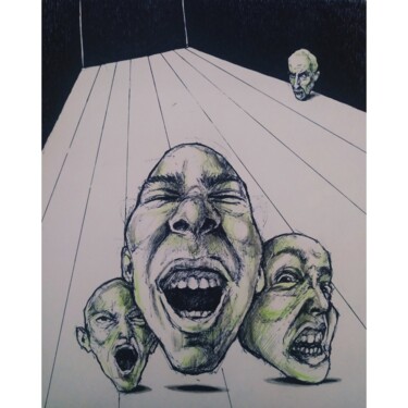 绘画 标题为“Из серии "Псих. бол…” 由Arman Ohanyan, 原创艺术品, 圆珠笔