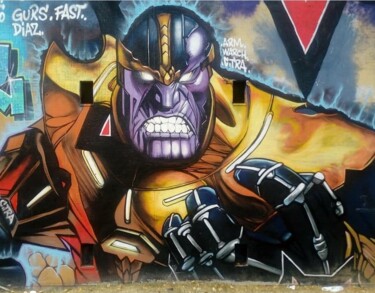 Painting titled "CTRA ARM THANOS" by Arm Crew, Original Artwork, Spray paint