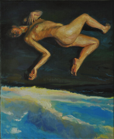 Painting titled "Leur rêve veille 3" by Armel Jullien, Original Artwork, Oil Mounted on Wood Stretcher frame