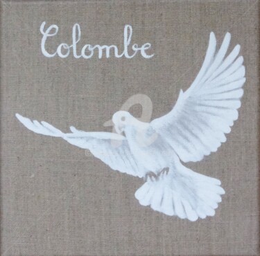 Peinture intitulée "colombe" par Armelle Cailly, Œuvre d'art originale, Acrylique Monté sur Châssis en bois
