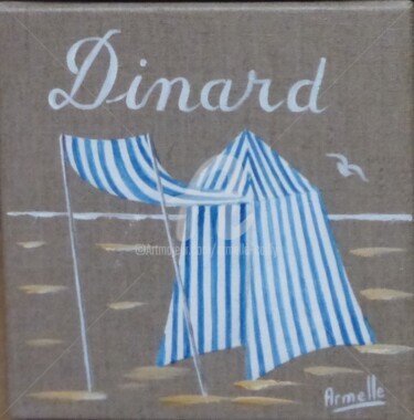 Painting titled "dinard" by Armelle Cailly, Original Artwork, Acrylic Mounted on Wood Stretcher frame