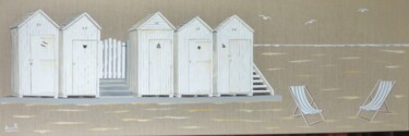 Malerei mit dem Titel "Saint Briac 5" von Armelle Cailly, Original-Kunstwerk, Acryl Auf Keilrahmen aus Holz montiert