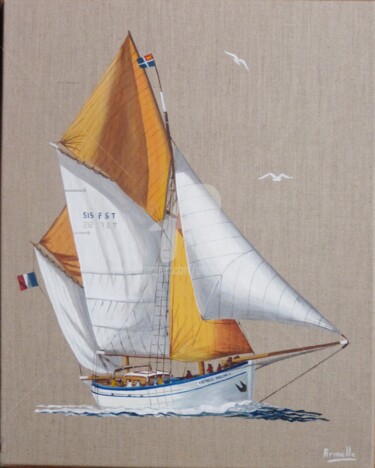 Peinture intitulée "Etoile Molène 1" par Armelle Cailly, Œuvre d'art originale, Acrylique Monté sur Châssis en bois
