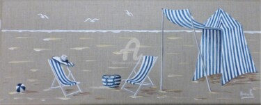 Malerei mit dem Titel "tentes et chilienne…" von Armelle Cailly, Original-Kunstwerk, Acryl Auf Keilrahmen aus Holz montiert