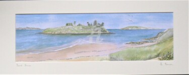 Printmaking titled "Saint Briac: Plage…" by Armelle Cailly, Original Artwork, Digital Print Mounted on Cardboard