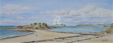 Peinture intitulée "Lancieux plage de l…" par Armelle Cailly, Œuvre d'art originale, Aquarelle Monté sur Carton
