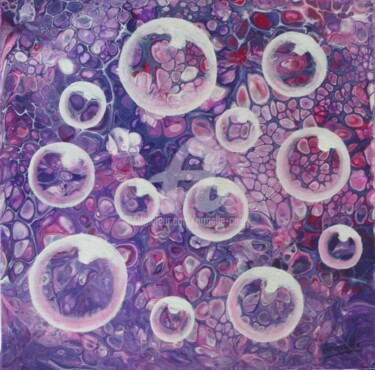 Peinture intitulée "La vie en rose" par Armelle Cailly, Œuvre d'art originale, Acrylique Monté sur Panneau de bois