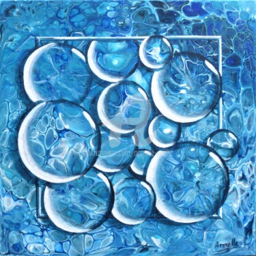 Painting titled "bulles 2" by Armelle Cailly, Original Artwork, Acrylic Mounted on Cardboard
