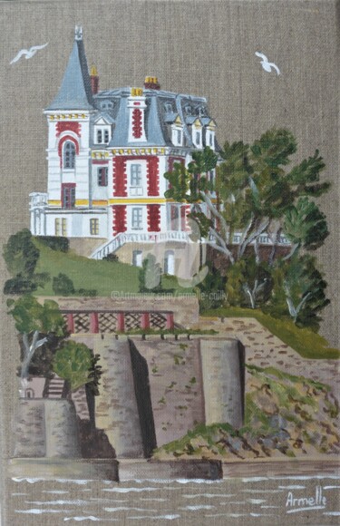 Pintura titulada "Villa Roches Brunes" por Armelle Cailly, Obra de arte original, Acrílico Montado en Bastidor de camilla de…