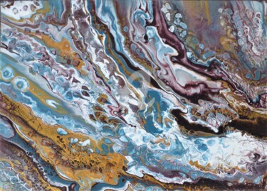 Pintura titulada "Emulsion marine 3" por Armelle Cailly, Obra de arte original, Acrílico Montado en Bastidor de camilla de m…