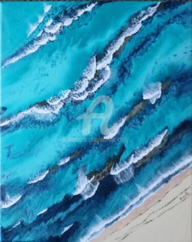 "plage tropicale" başlıklı Tablo Armelle Cailly tarafından, Orijinal sanat, Akrilik Ahşap Sedye çerçevesi üzerine monte edil…