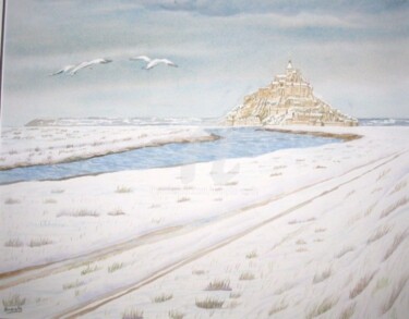 Pittura intitolato "Sous la neige" da Armelle Cailly, Opera d'arte originale
