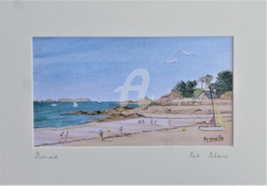 Printmaking titled "Dinard Port Blanc" by Armelle Cailly, Original Artwork, Digital Print Mounted on Cardboard