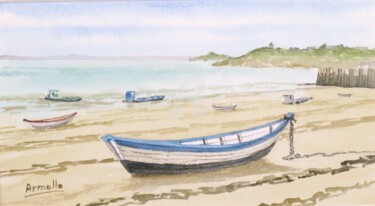 Painting titled "Doris à Cancale" by Armelle Cailly, Original Artwork, Watercolor Mounted on Cardboard