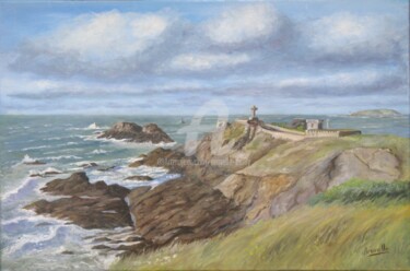 Painting titled "La pointe du décoll…" by Armelle Cailly, Original Artwork, Oil