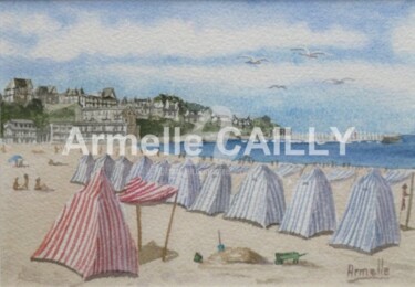 Painting titled "Saint Cast la Grand…" by Armelle Cailly, Original Artwork, Watercolor