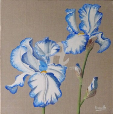 Peinture intitulée "iris" par Armelle Cailly, Œuvre d'art originale, Acrylique