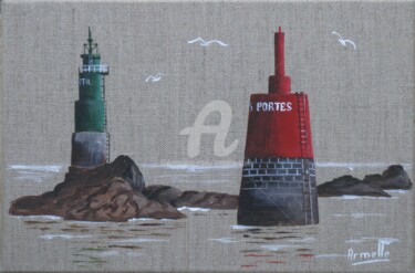 「Pierre des Portes e…」というタイトルの絵画 Armelle Caillyによって, オリジナルのアートワーク, アクリル ウッドストレッチャーフレームにマウント