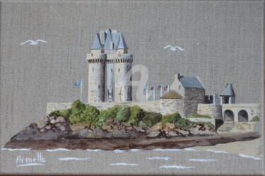 Peinture intitulée "Tour Solidor" par Armelle Cailly, Œuvre d'art originale, Acrylique