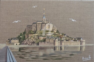 Peinture intitulée "mont Saint Michel 2" par Armelle Cailly, Œuvre d'art originale, Acrylique Monté sur Châssis en bois