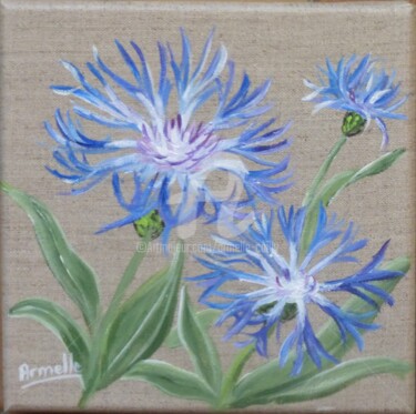 Pintura intitulada "bleuets" por Armelle Cailly, Obras de arte originais, Acrílico