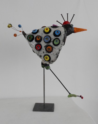 Sculpture intitulée "oiseau-shadock.jpg" par Armelle Colombier, Œuvre d'art originale, Céramique