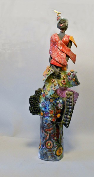 Sculpture titled "reverie lunaire" by Armelle Colombier, Original Artwork, Ceramics