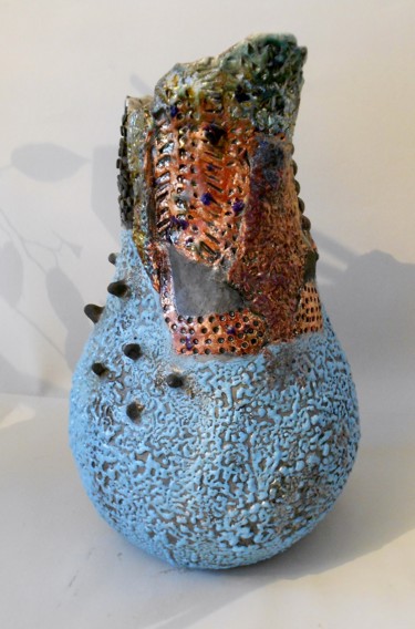 Design intitolato "Gros vase bleu" da Armelle Colombier, Opera d'arte originale, Tavola arte