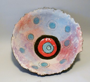 Design intitulée "coupe couleur raku…" par Armelle Colombier, Œuvre d'art originale, Décoration de maison