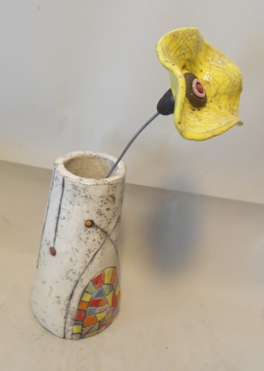 Design intitulée "Vase mosaique" par Armelle Colombier, Œuvre d'art originale, Céramique