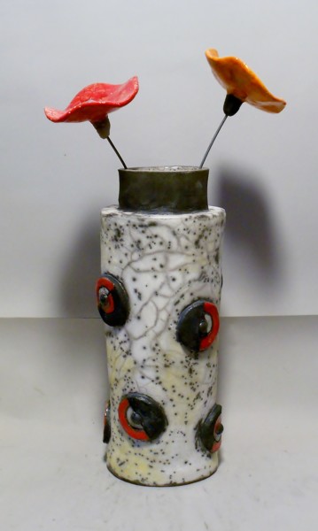 Design intitulée "Vase raku nu et raku" par Armelle Colombier, Œuvre d'art originale, Céramique