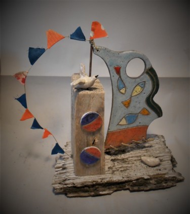 Sculpture titled "Bois flotté2" by Armelle Colombier, Original Artwork, Ceramics