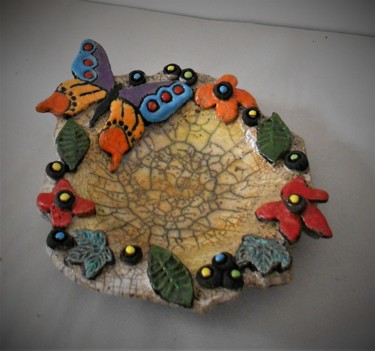 Design intitulée "coupelle papillon2" par Armelle Colombier, Œuvre d'art originale, Art de la table