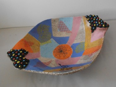 Design intitulée "coupe ovale colorée…" par Armelle Colombier, Œuvre d'art originale, Art de la table