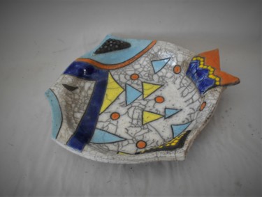 Design intitulée "coupe ronde poisson" par Armelle Colombier, Œuvre d'art originale, Art de la table