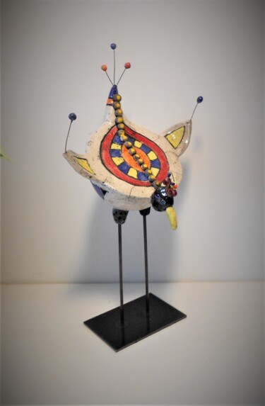 Scultura intitolato "Oiseau" da Armelle Colombier, Opera d'arte originale, Ceramica