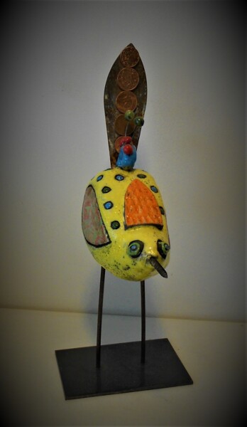 Escultura intitulada "l'oiseau d'abondance" por Armelle Colombier, Obras de arte originais, Cerâmica