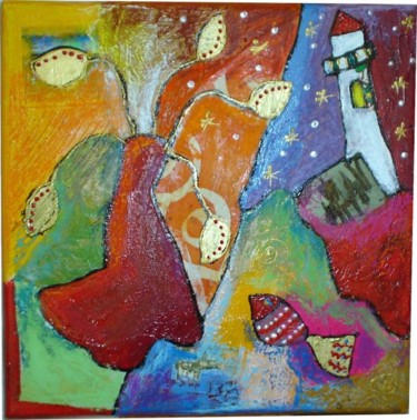 Peinture intitulée "L'arbre magique" par Armelle Colombier, Œuvre d'art originale, Autre