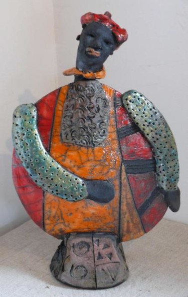 Sculpture intitulée "l'homme triste" par Armelle Colombier, Œuvre d'art originale, Céramique