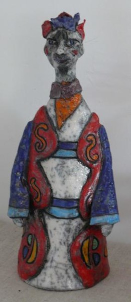 Sculpture intitulée "le sage chinois" par Armelle Colombier, Œuvre d'art originale, Céramique